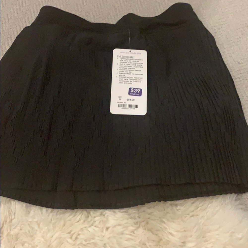 ivivva black pleated tennis skirt